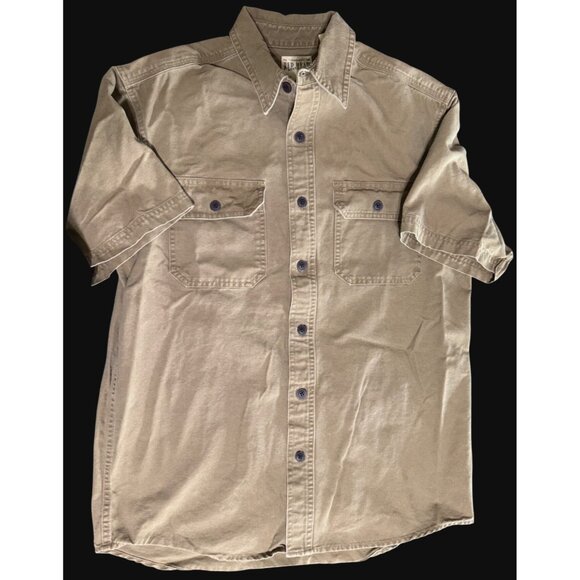 Red Head Mens Brown Button Up Short Sleeve Shirt Size M 100% Cotton - Picture 1 of 5